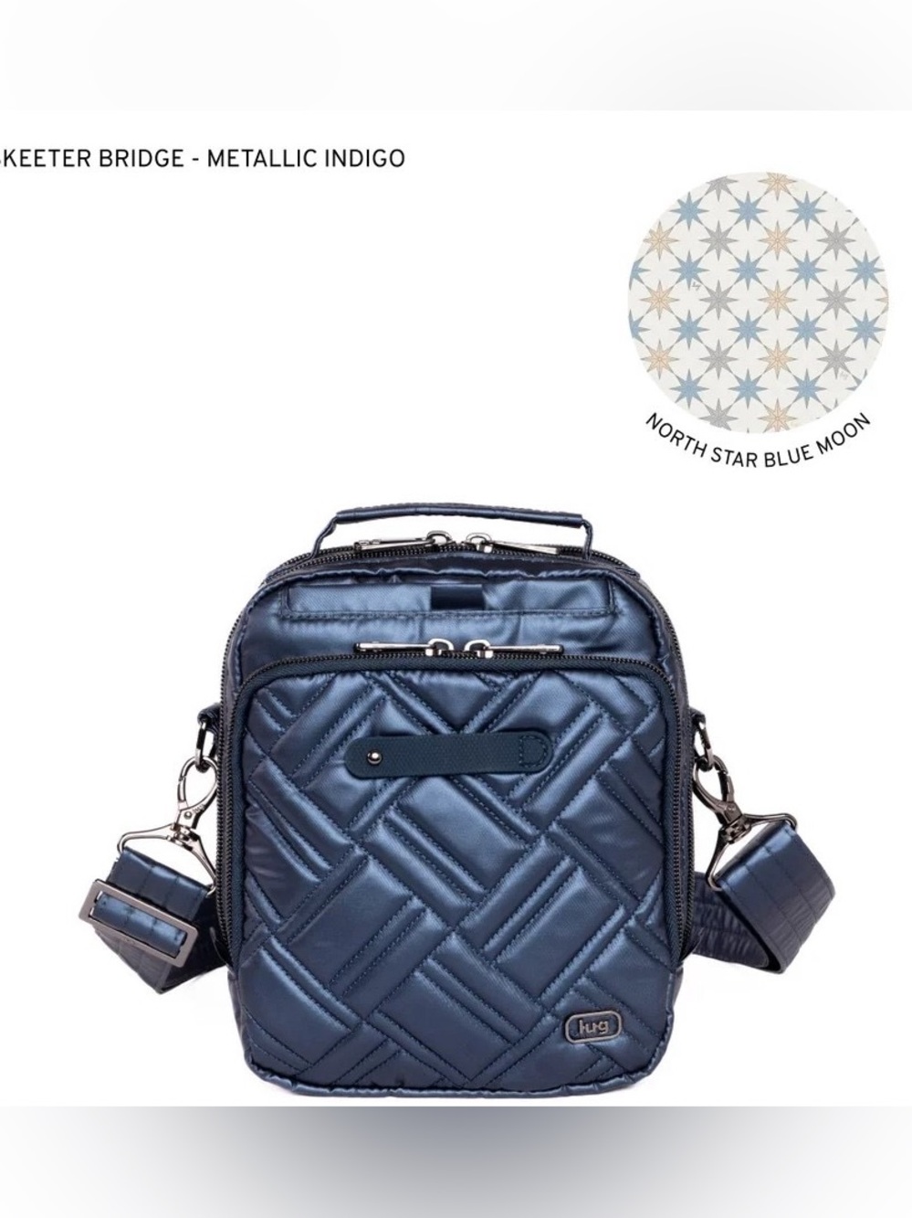Lug Skeeter Bridge Convertible Crossbody Belt Bag Metallic Indigo Blue